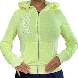Aéropostale Womens Hoodie Jackets Medium M Yellow Colorful Neon Full Zip